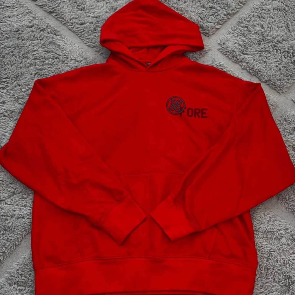 G/FORE Hoodie Size M Red French Terry Golf Operations Los Angeles